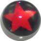 Screw On Picture Ball Red Star