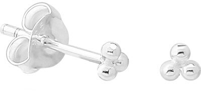 Sterling Silver Triple Ball Ear Studs