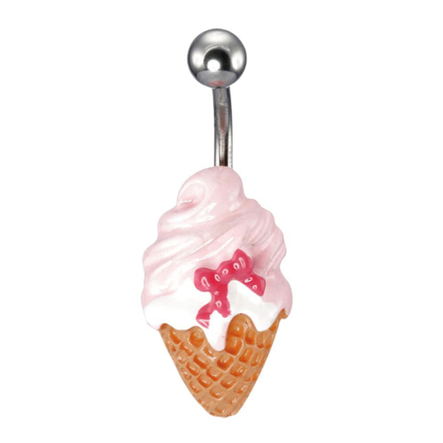 Surgical Steel with Acrylic Ice Cream Cone Fashion Navel