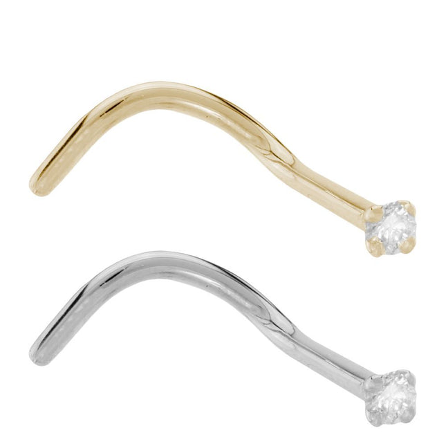 18ct Gold Claw Set 1pt Diamond Nose Stud