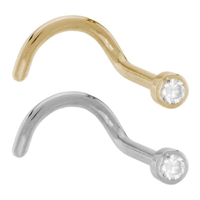 18ct Gold Cup Set 1pt Diamond Nose Stud