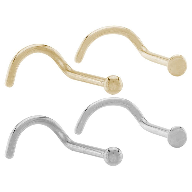 Gold Nose Stud Ball and Flat 9ct Yellow Gold