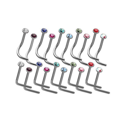Cone Set Nose Stud Long Straight Stem