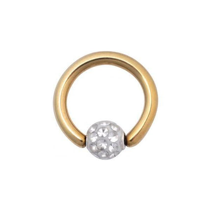 Titanium Zirconline Multi Jewelled Sealed Ball Closure Ring