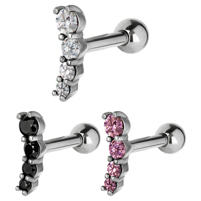 Elstern Steel Micro Set Jewelled Barbell