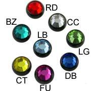 Titanium Blackline Jewelled Threaded Balls