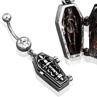 Steel Navel Open Coffin Dangle