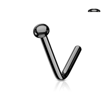 Elstern Flat Dome Top Surgical Steel Dog Leg Nose Stud