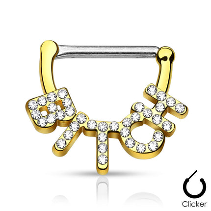 Nipple Clicker "Bitch" Jewelled