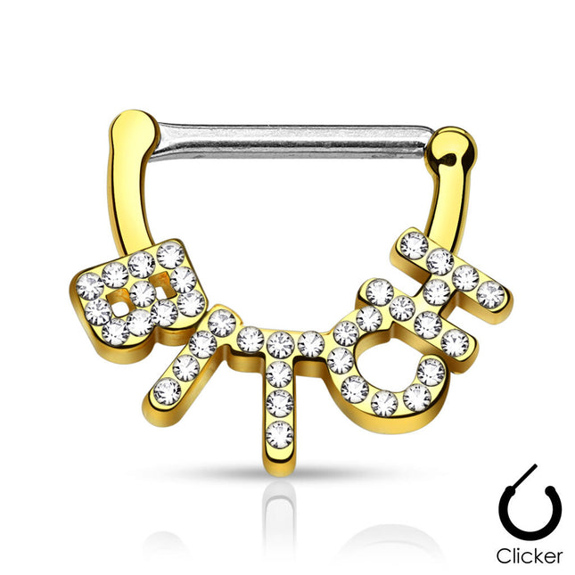 Nipple Clicker "Bitch" Jewelled