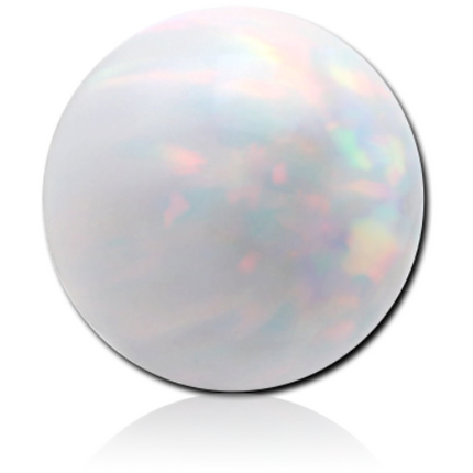 Synthetic Opal Threaded Ball White / 1.2mm (16ga) / 4mm