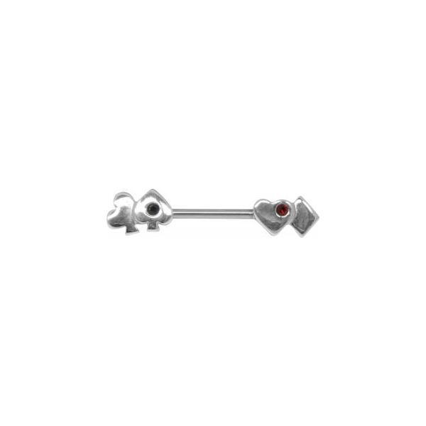 Steel Basicline Card Suit Nipple Barbell