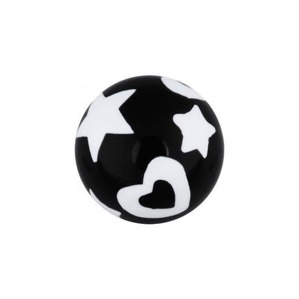Acrylic Stars and Hearts Threaded Ball