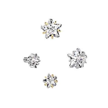 Elstern Titanium Internally Threaded Clear Crystal Star Top