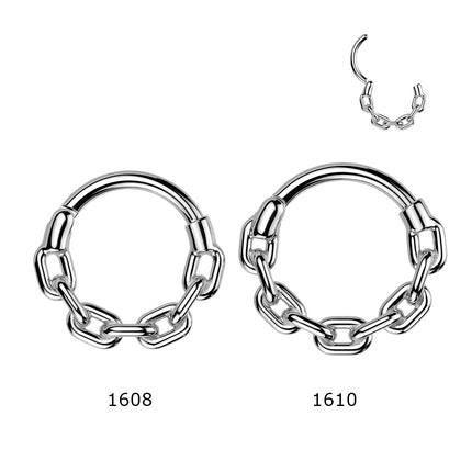 Surgical Steel Chain Link Hinged Segment Ring