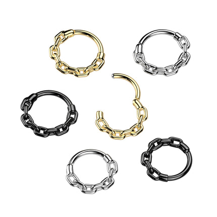 Surgical Steel Chain Link Hinged Segment Ring
