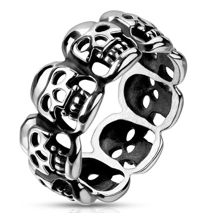 Ring of Skulls Stainless Steel Ring