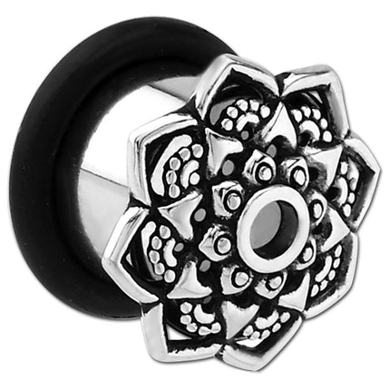 Steel Ornate Flower Single Flared Eyelet 3