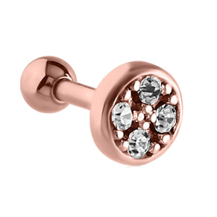 Rose Gold PVD Jewelled Cluster Barbell