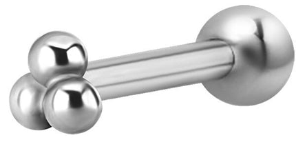 Gold & Silver Triple Ball Cluster Micro Barbell