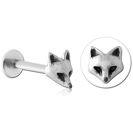Surgical Steel Fox Face Decorative Micro Barbell