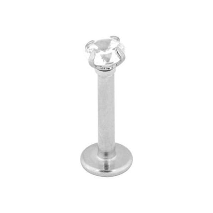 Steel Basicline Internally Threaded Round Stone Labret