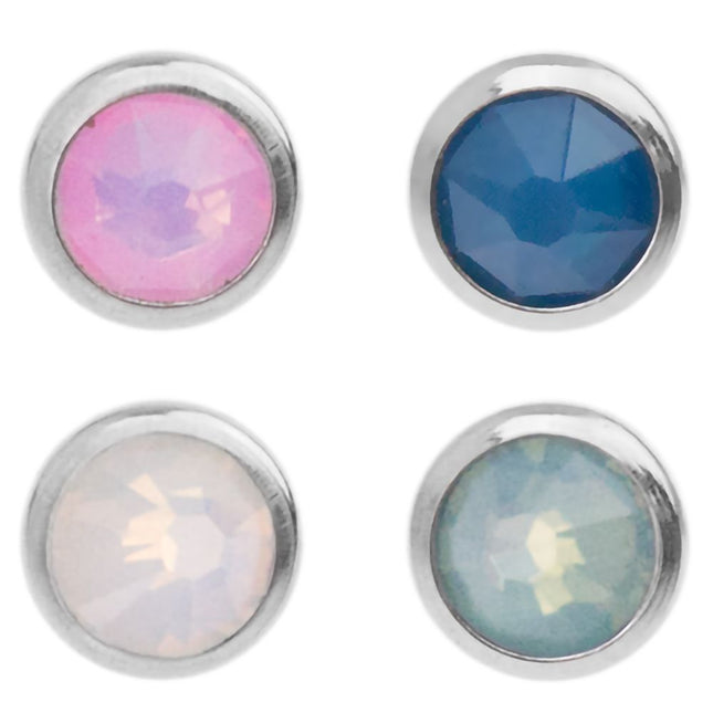 Surgical Steel Internally Threaded Opalite Disc
