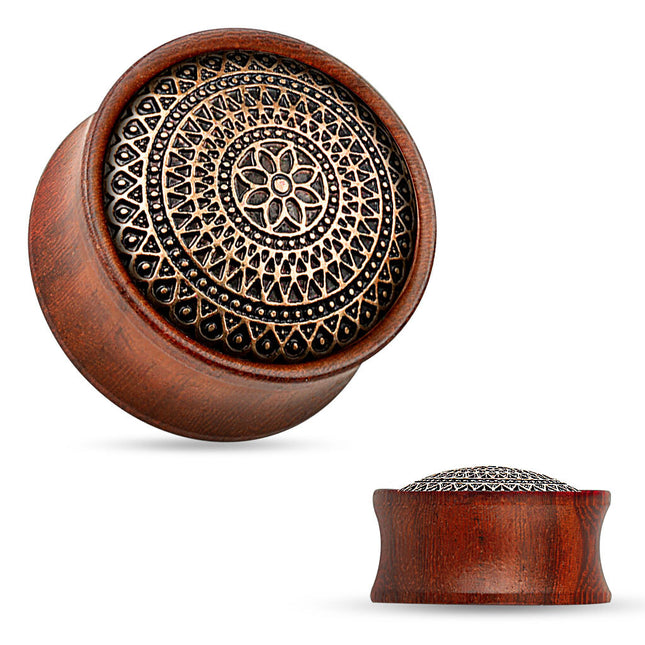 Elstern Saddle Fit Plug with Lattice Pattern Antique Rose Wood