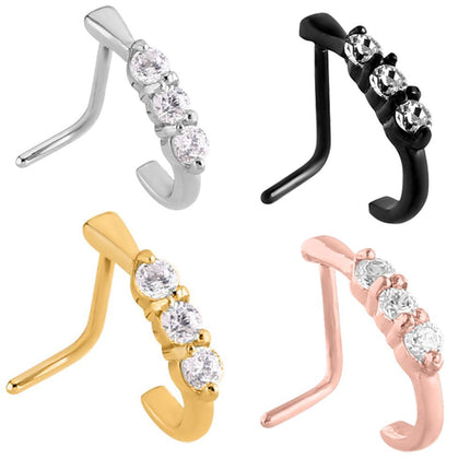 Steel Jewelled Wrap Around Nose Stud 4