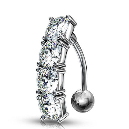 Four Jewelled Cluster Top Drop Navel