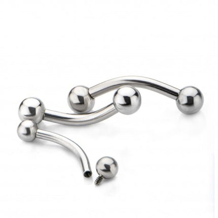Invictus Titanium Internally Threaded Curved Barbell