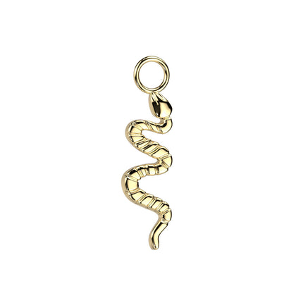 Titanium Dangle Snake Charm For Hoops, Studs and More in Silver, Gold & Black PVD