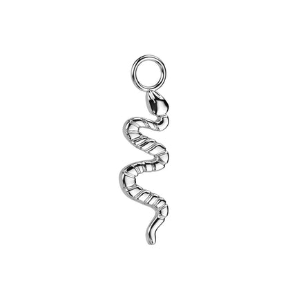 Titanium Dangle Snake Charm For Hoops, Studs and More in Silver, Gold & Black PVD
