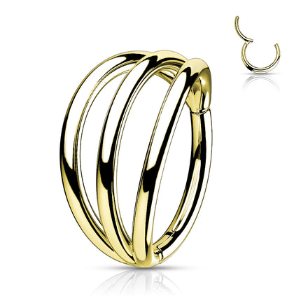 Titanium Hinged Segment Triple Hoop