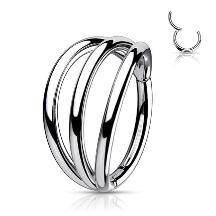 Titanium Hinged Segment Triple Hoop