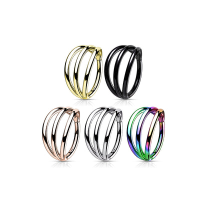 Titanium Hinged Segment Triple Hoop