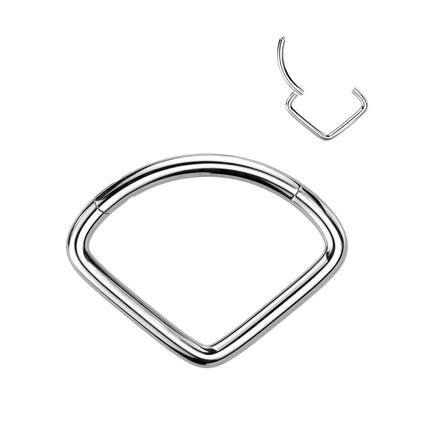 Titanium Hinged Segment Hoop Ring With Wide Chevron
