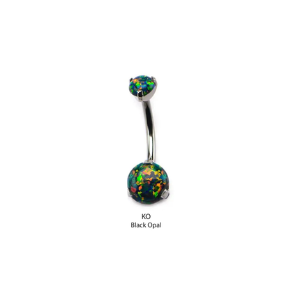 Invictus Internally Threaded Titanium Opal Prong Set Navel