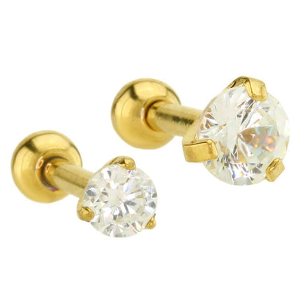 Gold Plated Claw Set Gem Barbell