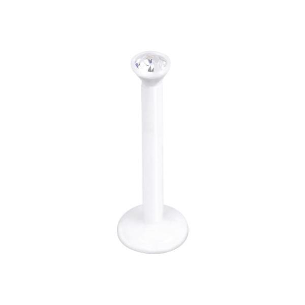 Bioplast Jewelled Labrets White Stems