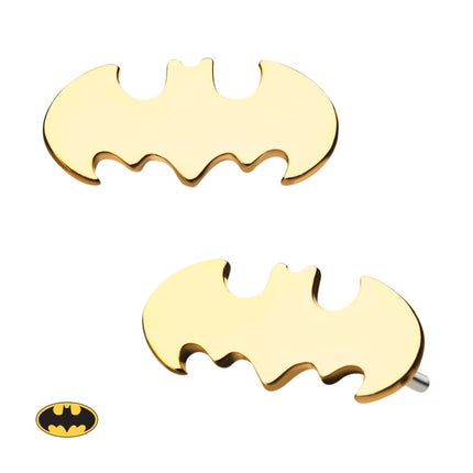 Invictus 14kt Yellow Gold Threadless Batman Logo Top