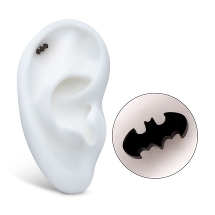 Invictus Black PVD Titanium Threadless DC Comics Batman Logo Top