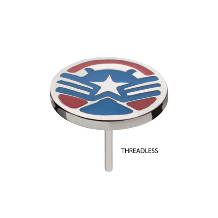 Invictus Titanium Threadless Enamel Marvel Captain America Sam Wilson Top