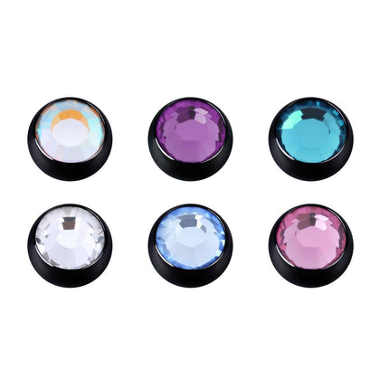 Black Steel Micro Jewelled Balls : 1.2mm (16ga) x 3mm x Amethyst