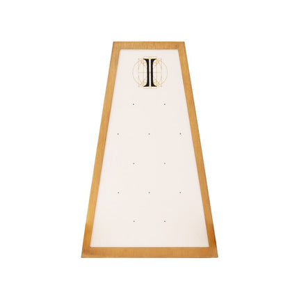 Invictus Satin Brass Frame on White Leatherette with 12-Pin Hole Empty Display for 14Kt Gold Threadless Tops