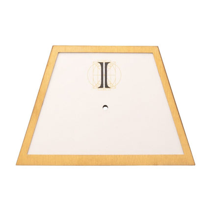 Invictus Satin Brass Frame on White Leatherette with 1-BJ Clip Hole Empty Display for 14Kt Gold Jewelry