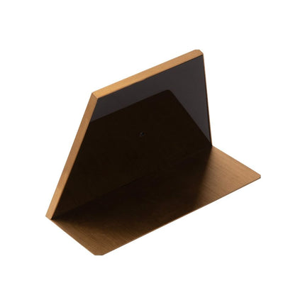 Invictus Satin Brass Frame on White Leatherette with 1-BJ Clip Hole Empty Display for 14Kt Gold Jewelry