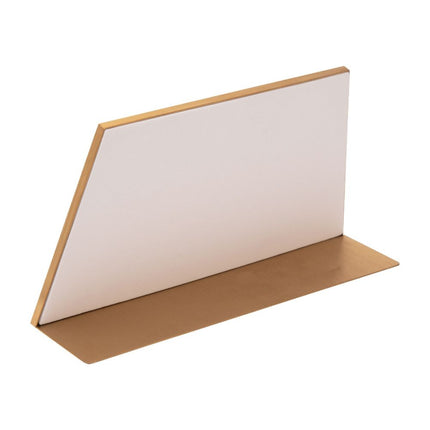 Invictus Satin Brass Frame on White Leatherette with 46-Pin Hole Empty Display for 14Kt Gold Threadless Tops