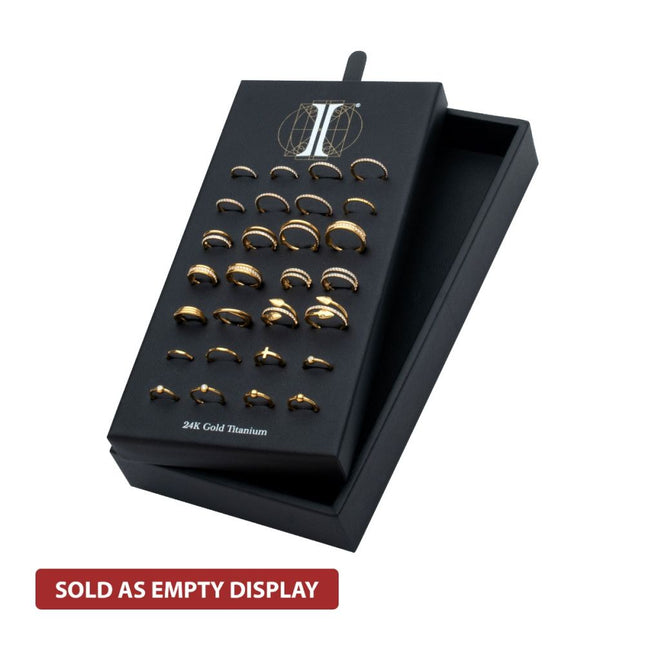 Invictus 28 Hole Black Leatherette Pad for 24Kt Gold PVD Titanium Hinged Segment Clickers