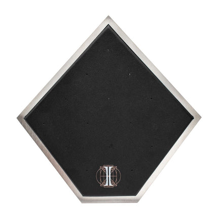 Invictus Brushed Titanium Prism Frame on Black Leatherette with 14-Pin Hole Empty Display Stand for Titanium Threadless Threaded Tops
